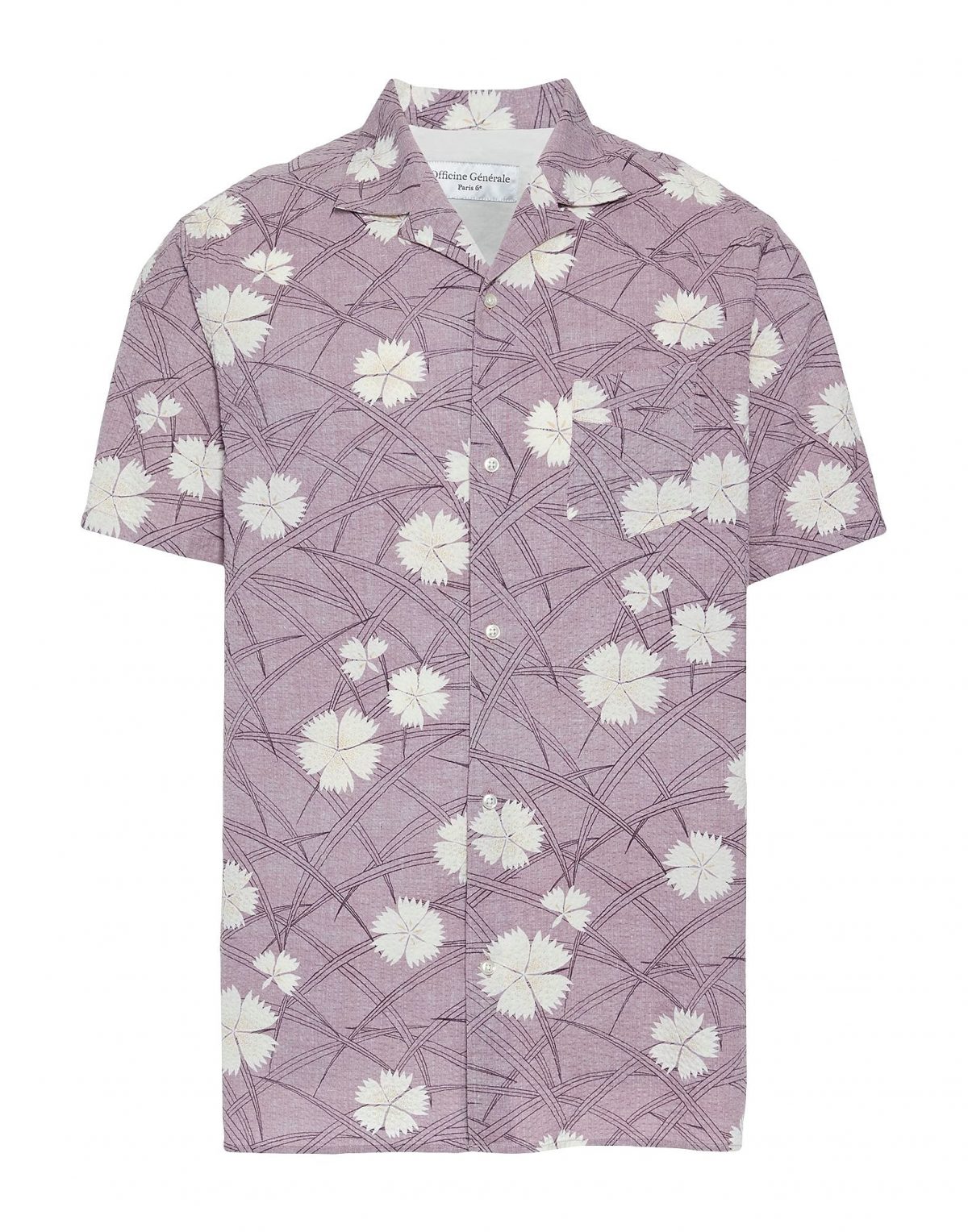 Officine Generale Lilac Seersucker Shirt