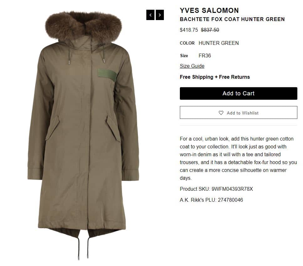 Yves Salomon Bachtete Fox Coat