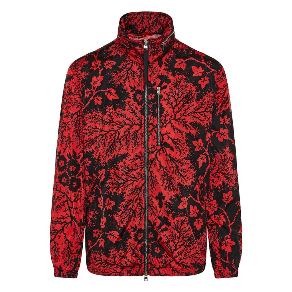 Alexander Mcqueen Printed Floral Red Jacket