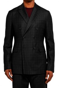 Bottega Veneta Windowpane NERO Double Breasted Blazer