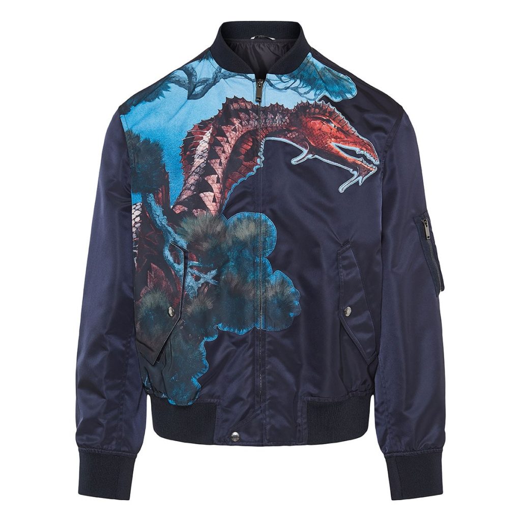 Valentino Dragon Print Bomber Jacket