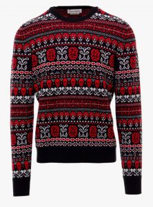 Alexander Mcqueen Skull Fair Isle Sweater Red