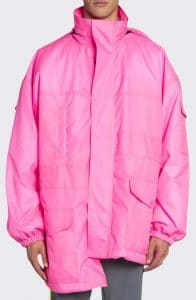 Balenciaga Asymmetric Hem Pink Puffer Coat