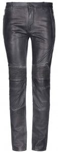 Balmain Black Leather Moto Pants