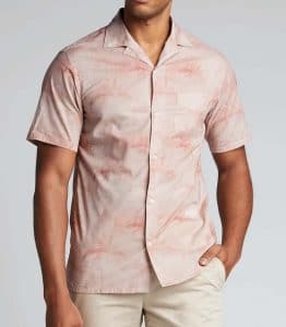 Officine Generale Palm Print Button Down Dario Shirt