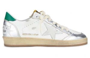 Golden Goose Ball Star Sneakers White Silver Green GMF00117 F000629