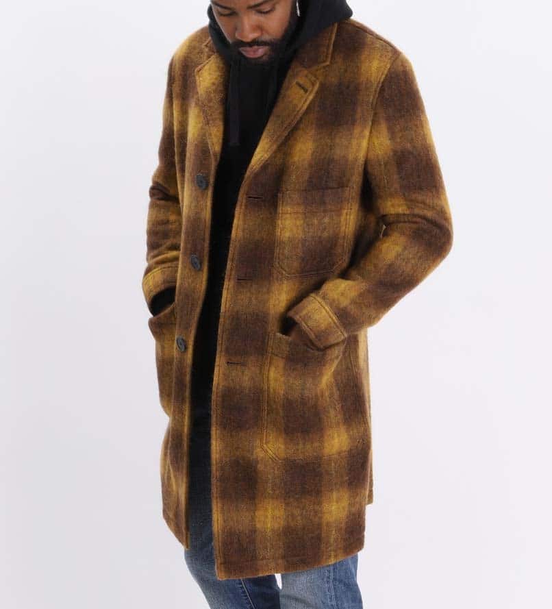 AMI Camel Plaid Pocket Coat